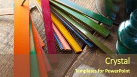  Presentation with colorful impressionist style artistic color - Presentation theme having furniture making - colorful wood stain or dye background and a tawny brown colored foreground