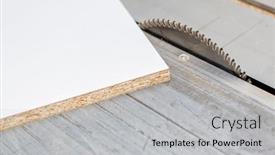  Presentation with furniture - Colorful slide set enhanced with furniture-manufacturer-chipboard-board backdrop and a light gray colored foreground