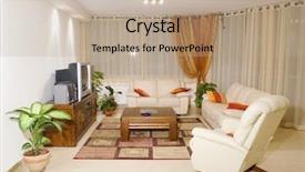  Presentation with feng shui - PPT theme enhanced with furniture modern interior feng-shui background and a coral colored foreground