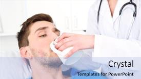  Presentation with doctor patient relations - Audience pleasing slides consisting of furniture nursing home - doctor gives to drink patient backdrop and a light blue colored foreground