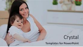  Presentation with diaper - Beautiful PPT theme featuring furniture nursing home - mother and baby in diaper backdrop and a light gray colored foreground