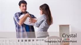  Presentation with new parents baby and dr - Slides featuring furniture nursing home - young parents with their newborn background and a mint green colored foreground