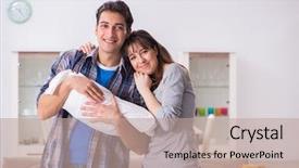  Presentation with new parents baby and dr - Amazing presentation having furniture nursing home - young parents with their newborn backdrop and a coral colored foreground