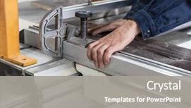  Presentation with wood craft - Colorful PPT theme enhanced with furniture production or craft concept backdrop and a gray colored foreground