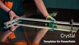  Presentation with furniture - Beautiful PPT layouts featuring furniture-production-worker-cutting backdrop and a wine colored foreground