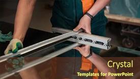  Presentation with furniture - Theme with furniture-production-worker-cutting background and a tawny brown colored foreground