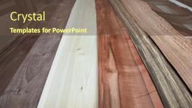  Presentation with pvc - Slide deck with furniture-pvc-multicolored-chipboard-panels background and a tawny brown colored foreground