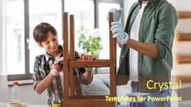  Presentation with home improvement - Theme featuring furniture-renovation-diy-and-home background and a tawny brown colored foreground