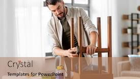  Presentation with home improvement - PPT layouts enhanced with furniture-renovation-diy-and-home background and a coral colored foreground