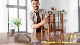  Presentation with home improvement - PPT theme with furniture-renovation-diy-and-home background and a coral colored foreground