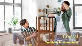  Presentation with home improvement - Presentation theme having furniture-renovation-diy-and-home background and a coral colored foreground