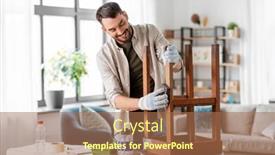  Presentation with home improvement - PPT theme consisting of furniture-renovation-diy-and-home background and a coral colored foreground