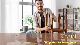  Presentation with home improvement - Presentation design with furniture-renovation-diy-and-home background and a coral colored foreground