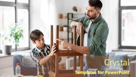  Presentation with home improvement - Presentation theme enhanced with furniture-renovation-diy-and-home background and a  colored foreground