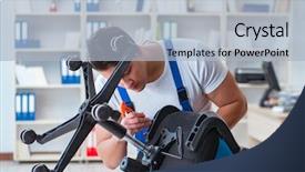  Presentation with repair - PPT theme with furniture repair and assembly concept background and a light blue colored foreground