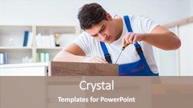  Presentation with repair - Amazing presentation design having furniture repair and assembly concept backdrop and a coral colored foreground