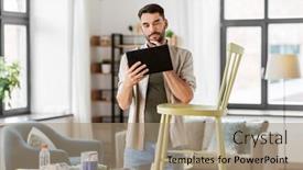  Presentation with home improvement - PPT theme having furniture-restoration-diy-and-home background and a coral colored foreground