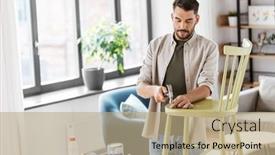  Presentation with home improvement - Presentation theme consisting of furniture-restoration-diy-and-home background and a coral colored foreground