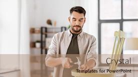  Presentation with home improvement - Slide deck having furniture-restoration-diy-and-home background and a coral colored foreground