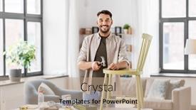  Presentation with home improvement - Slide deck consisting of furniture-restoration-diy-and-home background and a coral colored foreground