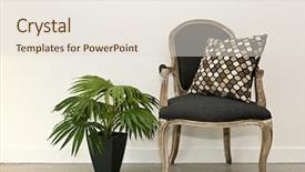  Presentation with furniture design - Presentation theme featuring furniture with houseplant against white background and a lemonade colored foreground