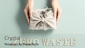  Presentation with eco plastic - Presentation design enhanced with furoshiki-tissue-wrapping-of-presents background and a light gray colored foreground