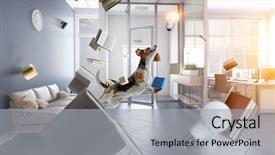  Presentation with dog - PPT layouts consisting of furry friends - funny dog friend mixed media background and a light gray colored foreground