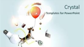  Presentation with dog - Cool new slide set with furry friends - funny dog friend mixed media backdrop and a sky blue colored foreground