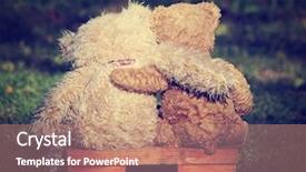  Presentation with vintage retro - Audience pleasing slide set consisting of furry friends - two teddy bears backdrop and a coral colored foreground