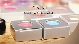  Presentation with eye shadow - Cool new presentation theme with fuschia - boxes of multicolored eye shadow backdrop and a lemonade colored foreground