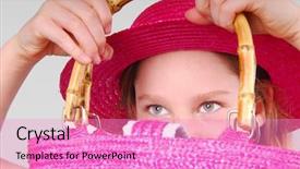  Presentation with cute - Presentation with fuschia - cute young girl looking background and a  colored foreground