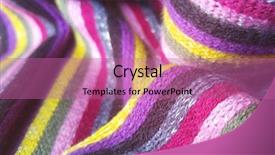  Presentation with colorful fabric - PPT theme enhanced with fuschia - vibrant colorful metallic yarn scarf background and a coral colored foreground