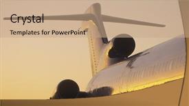  Presentation with boeing 380 - Amazing PPT theme having fuselage and tailplane of boeing backdrop and a coral colored foreground