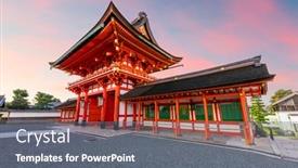  Presentation with kyoto - Cool new presentation theme with fushimi-inari-shrine-in-kyoto backdrop and a gray colored foreground