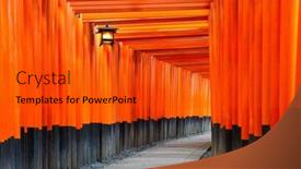  Presentation with kyoto - Presentation theme consisting of fushimi-inari-taisha-shrine-torii background and a red colored foreground