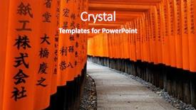  Presentation with kyoto - Presentation design featuring fushimi inari taisha shrine background and a crimson colored foreground