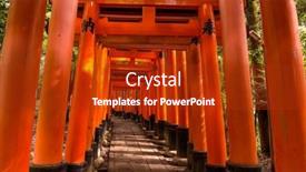  Presentation with kyoto - PPT theme consisting of fushimi-inari-taisha-shrine background and a crimson colored foreground