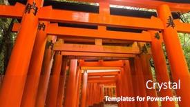  Presentation with kyoto - Presentation design enhanced with fushimi-inari-taisha-shrine background and a crimson colored foreground