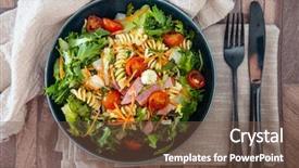  Presentation with mozzarella cheese - Slide set enhanced with fusilli pasta accompanied tomato background and a tawny brown colored foreground