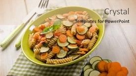  Presentation with carrots - Beautiful presentation featuring fusilli-with-zucchinis-carrots backdrop and a lemonade colored foreground
