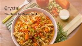  Presentation with carrots - Colorful slide deck enhanced with fusilli-with-zucchinis-carrots backdrop and a coral colored foreground