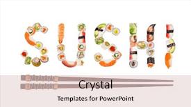  Presentation with fusion - Colorful theme enhanced with fusion - traditional japanese sushi pieces making backdrop and a lemonade colored foreground