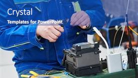  Presentation with fusion - PPT layouts with fusion-splicer-for-fiber-optic background and a ocean colored foreground