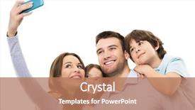  Presentation with family photo - Audience pleasing presentation consisting of fut background - family taking photo of themselves backdrop and a coral colored foreground