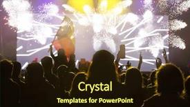  Presentation with fireworks on chinese new year - Audience pleasing PPT layouts consisting of fut background - fireworks and crowd celebrating backdrop and a  colored foreground