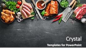  Presentation with bbq chicken - Colorful presentation enhanced with futcher - various kinds of grill backdrop and a dark gray colored foreground