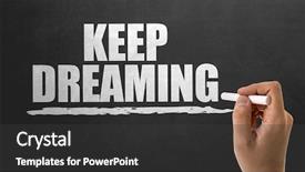  Presentation with phrase keep raising the bar - Colorful presentation theme enhanced with futile - keep dreaming backdrop and a dark gray colored foreground