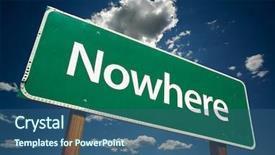  Presentation with sky blue - Presentation theme enhanced with futile - nowhere road sign with dramatic background and a ocean colored foreground