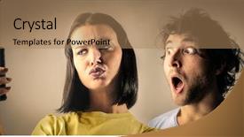  Presentation with reading and writing - Cool new presentation design with futile - shocked couple reading something backdrop and a  colored foreground