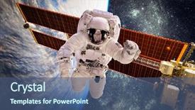  Presentation with nasa - Slide deck featuring future - astronaut in outer space background and a ocean colored foreground